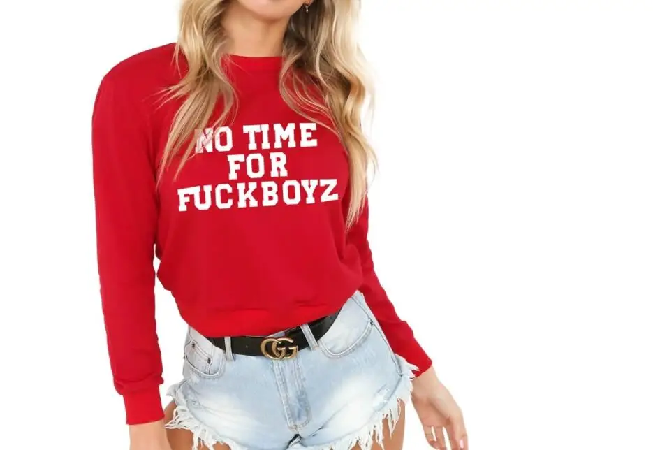 Wholesale Custom 100%Cotton Women Sexy top Sweatshirt Without Hoodie