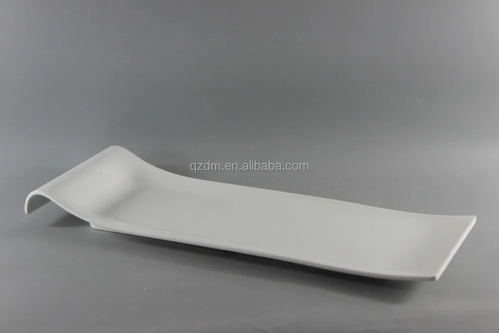 Rectangle Shape Melamine Sushi Plate,White Melamine Sushi Tray