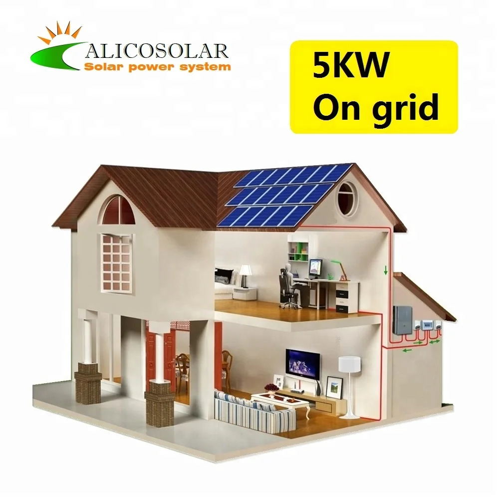 Hot Sale On Grid Tied 5kw Solar System Home Use 5000w Photovoltaic On Grid Tie Sun Panel Energy System Factory Direct Price Buy 5kw Solar Kit5kw