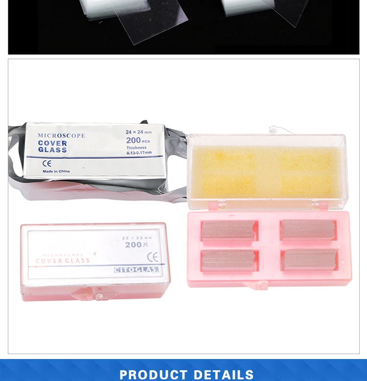 Single Frosted End Ground Edges Disposable Use Laboratory Microscope Slides And Cover Glass