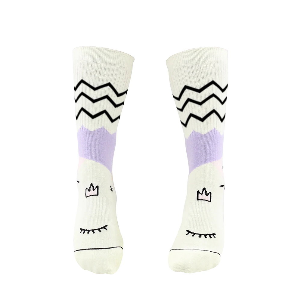 Thickened Terry Smile Cartoon Print Tube Young Girl Socks