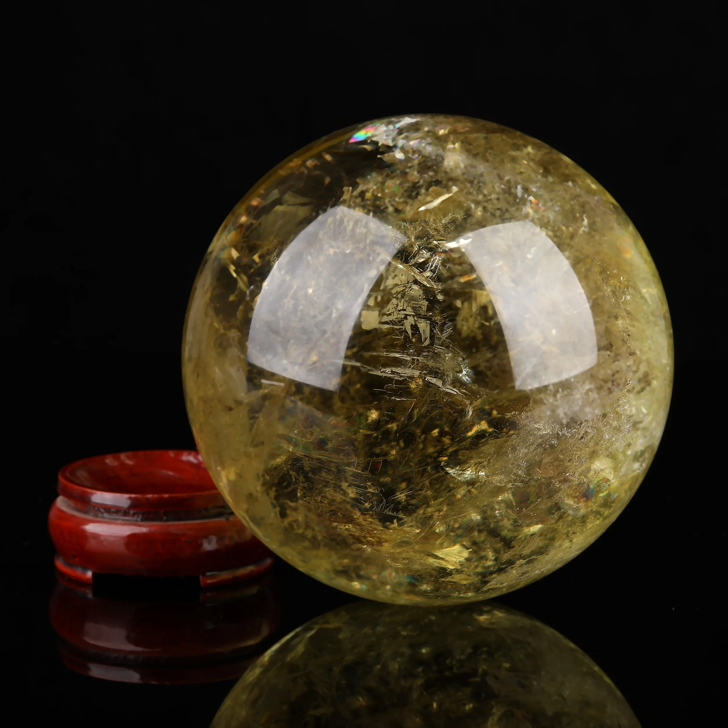 High Quality Polished Yellow Citrine Decoration Crystal Sphere - Buy ...