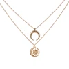 Unique Fashion Sweater Long Chain Gold Plated Moon And Sun Pendant Necklace