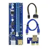 2018 Golden VER009S PCI-E PCIE PCI Express Mo-lex 6Pin to SATA 1X 16X Riser Card USB 3.0 Extender Adapter LED Mining