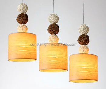Fancy Wood Veneer Modern Pendant Lamp Light Decorative Lighting Wood Veneer Modern Pendant Lamp Light