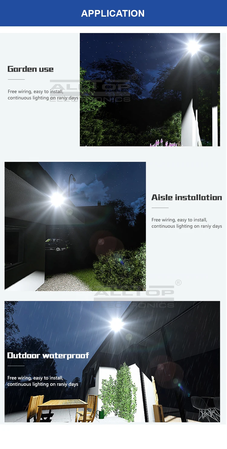 ALLTOP Hot sale Bridgelux waterproof ip66 outdoor lighting smd 25 40 60 100 watt solar led flood light price