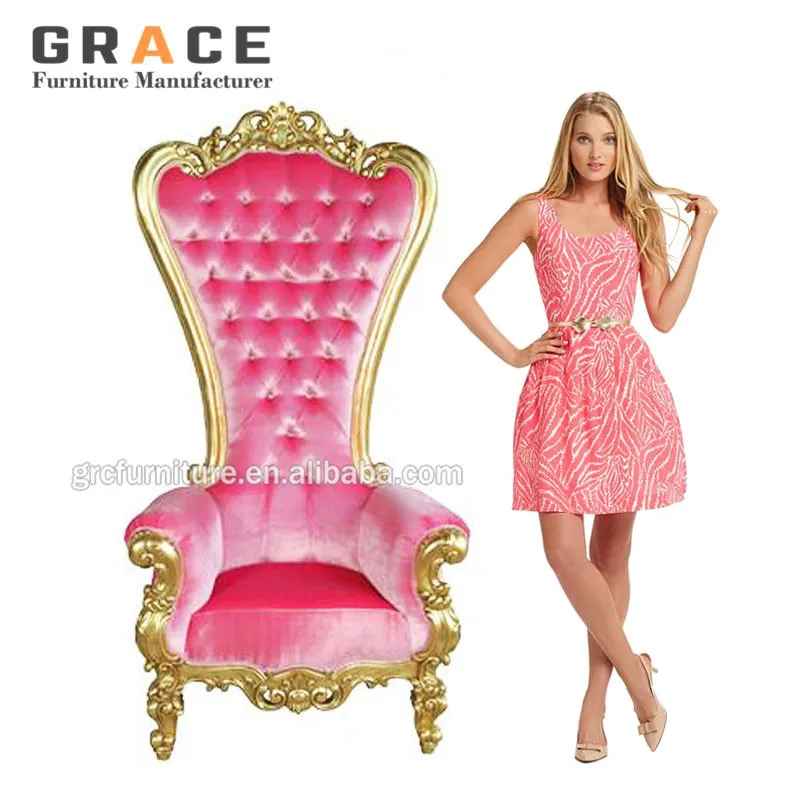 Best Sale Luxury Pink Kids Salon Furnitures King Throne Chair For