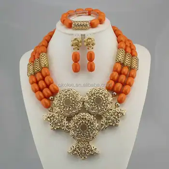 Kj2402 African Fashion Nigeria Wedding Jewelry Sets Beads For