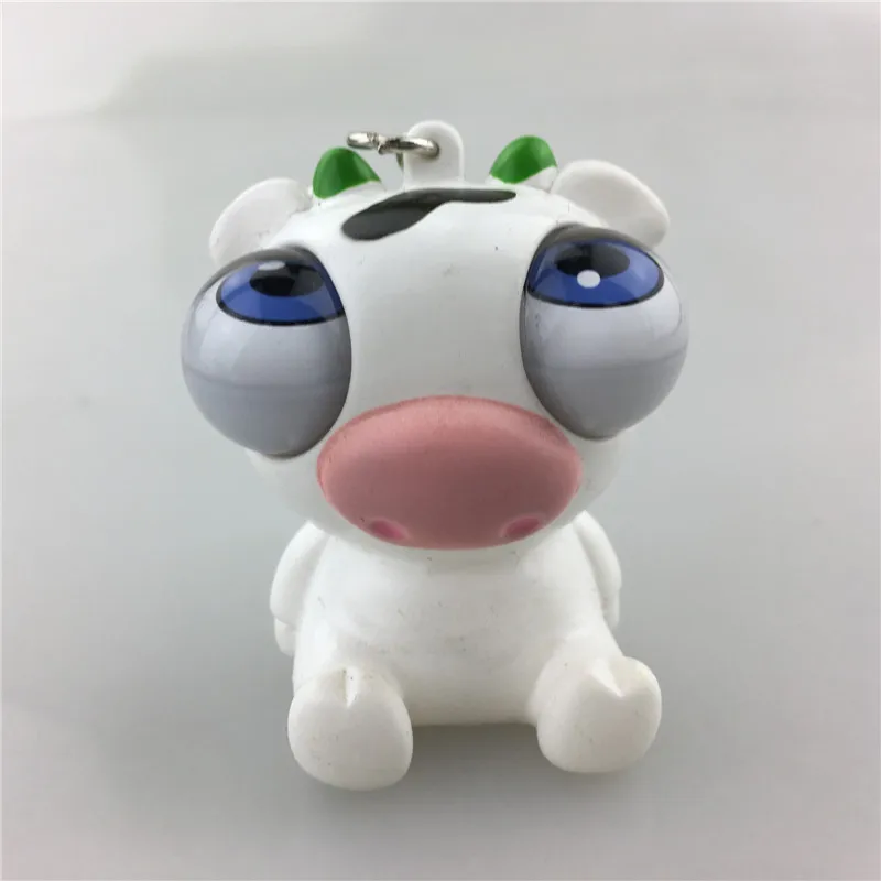 Rolling Eyes Animal Pvc Keychains,Custom Squeeze Liquids Eyes Deer