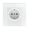 Wall Crystal Glass Panel Power Socket Plug Grounded, 16A EU Standard Electrical Outlet 86mm * 86mm wall tempered glass panel