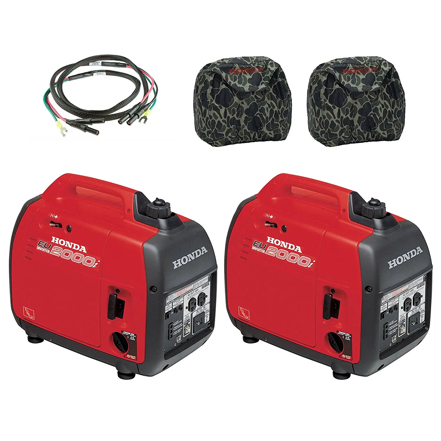 Get Quotations · Honda (2) EU2000i 2000W Generator with Inverter, (2) Camo Covers,