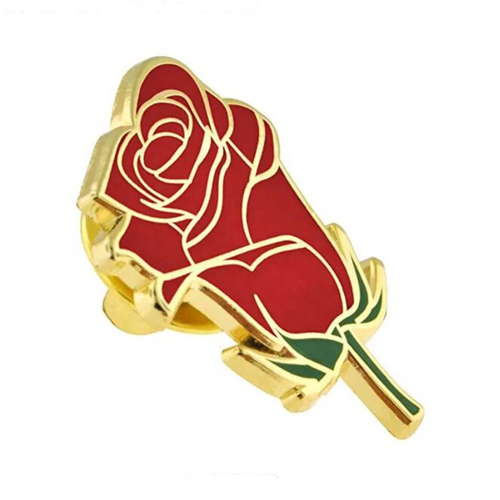 Custom High Quality Metal Rose Flower Lapel Pins - Buy Rose Lapel Pins ...