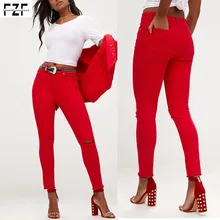 Promocion Rojo Mujer Pantalones Vaqueros Compras Online De Rojo