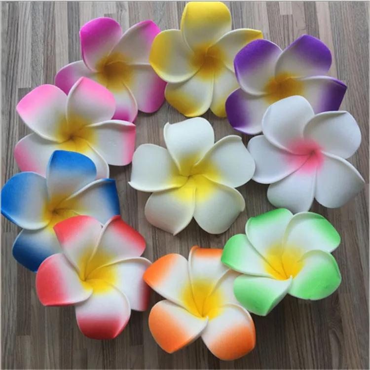 D1231 Wholesale Eva Foam Plumeria Flowers Artificial Frangipani Real