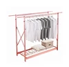 Simple heavy duty hanging rack for closets portable double rails clothing drying hanger