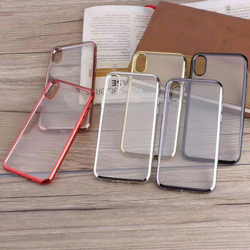 Soft Back shell Plating Cover for iphone X / 10 TPU Luxury in stock
