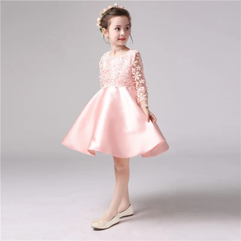 New Girl Long Sleeve Lace Dress Beautiful Kids Party Dresses - Buy ...