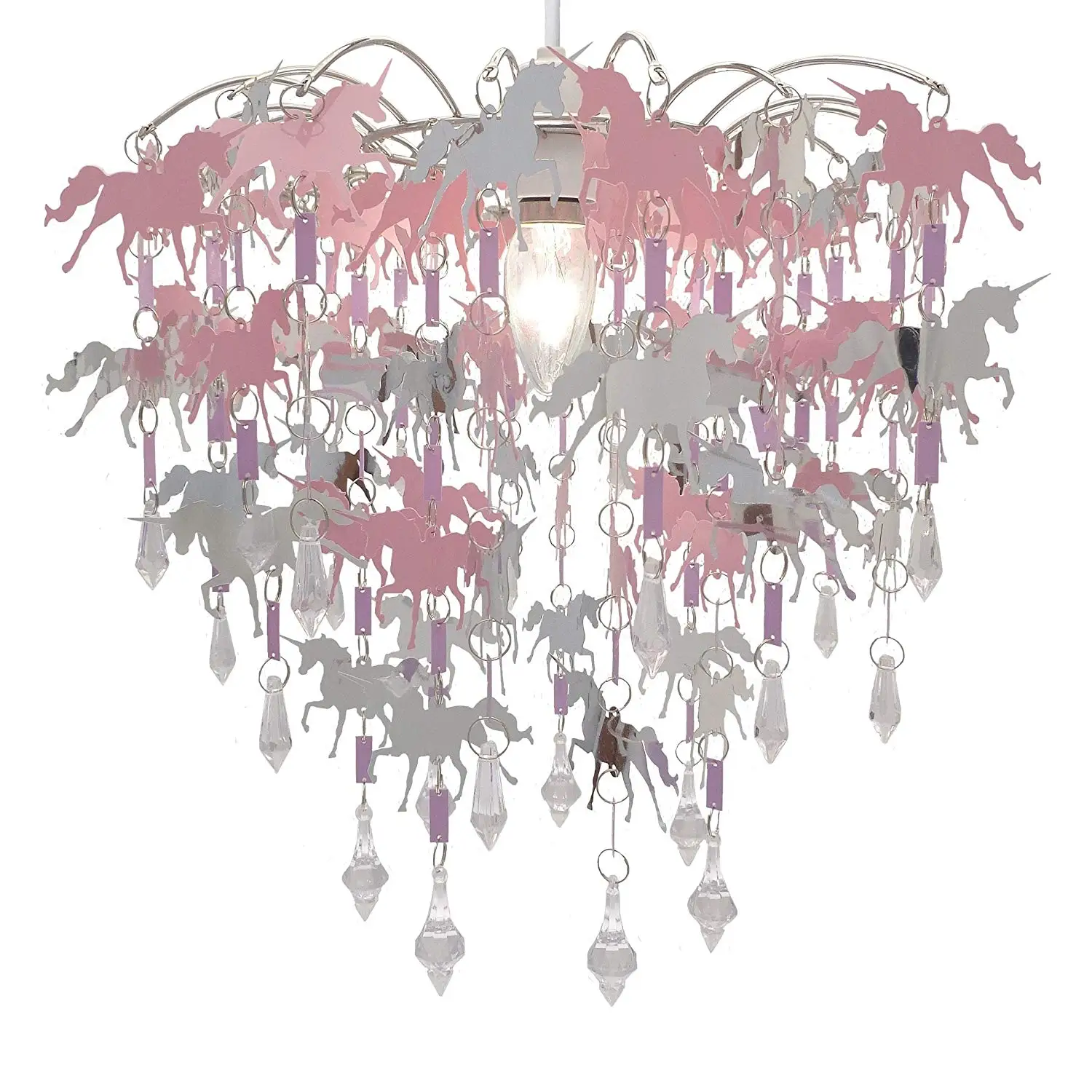 Unicorn Chandelier Children Bedroom Lamp Shade For S Nursery Decoration Pink Purple Silver With Shiny Pendants Unicorn Chandelier Children Bedroom Lamp Shade For S Nursery Decoration Pink Purple Silver With Shiny Pendants