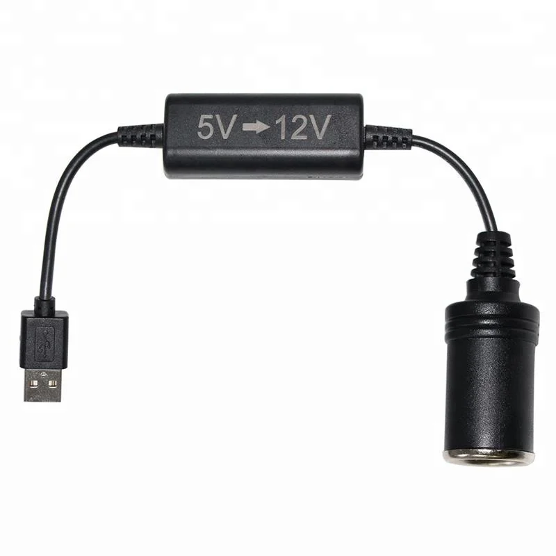 Inverter 5v to 12 Volt Converter Adapter 5V 2A USB a Male to 12V Car  Cigarette Lighter Socket Female