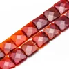 Hot Selling Faceted Square Fire Agate Stone Beads