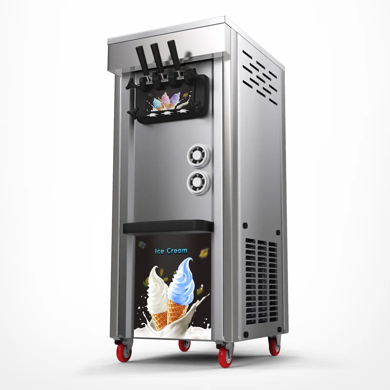 Commercial vertical 3 flavor 25L soft serve ice cream making machine  WT/8613824555378