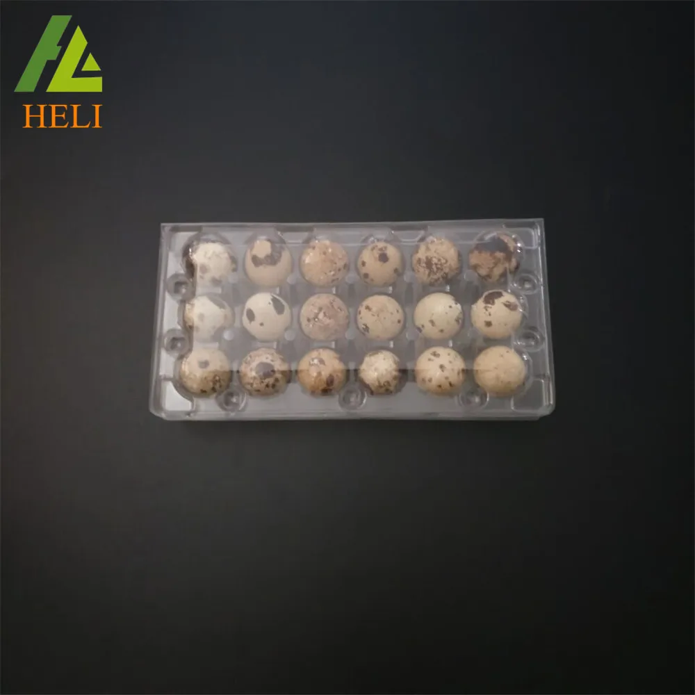 Custom Quail Egg Carton 18 Count Blister Plastic Tray Transparent Pvc