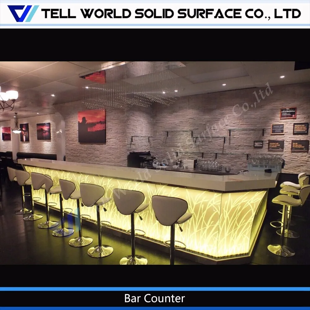 Quality First! High Level Modern Fancy Curved Modern Home Bar Counter