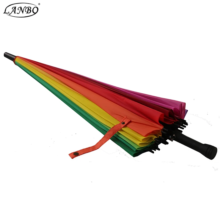 High Quality 24 Ribs Colorful Rainbow Golf Umbrella Gift Umbrella Big