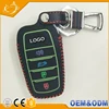 Sawing Glowing leather car key shell cover 4 button smart key case for TOYOTA Camry Highlander