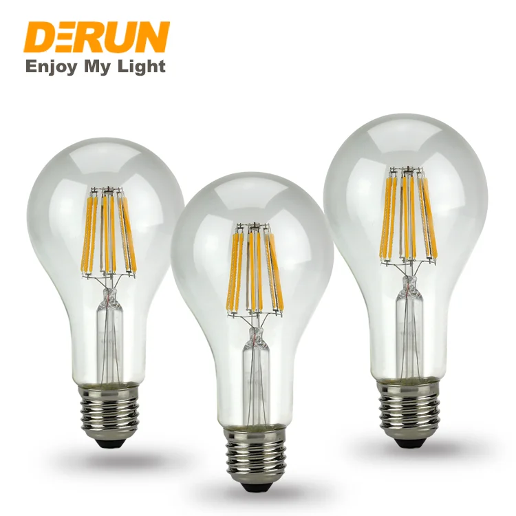 A70 4W 6W 8W 10W E27 400LM 600LM 800LM 1050LM Filament Lampada Led Bulb Lamp Light with High Brightness , FMT-A70