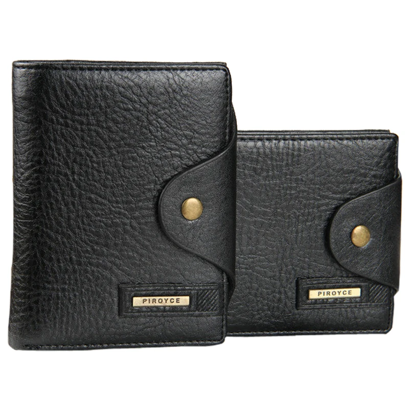 Men Wallets leather Quality Guarantee Leather purse with coin pocket black brwon wallet zipper bag multifunction