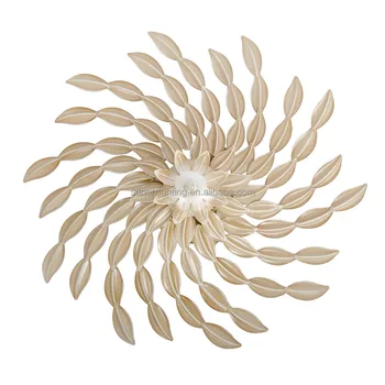 Decorative Ivory White Finish Iron Chandelier Round Leaf Hallway