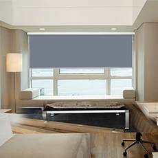 Customized size low moq quick delivery blackout coating motorized roller electric blinds/ motorized blind