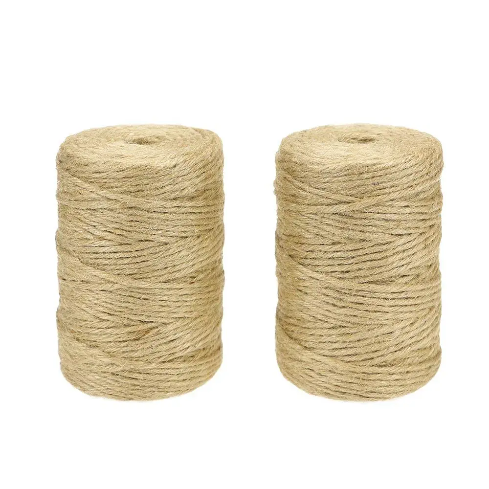 2pcs x 300feet 600Feet Jute Rope Durable Twine String for Packing and Art Craft