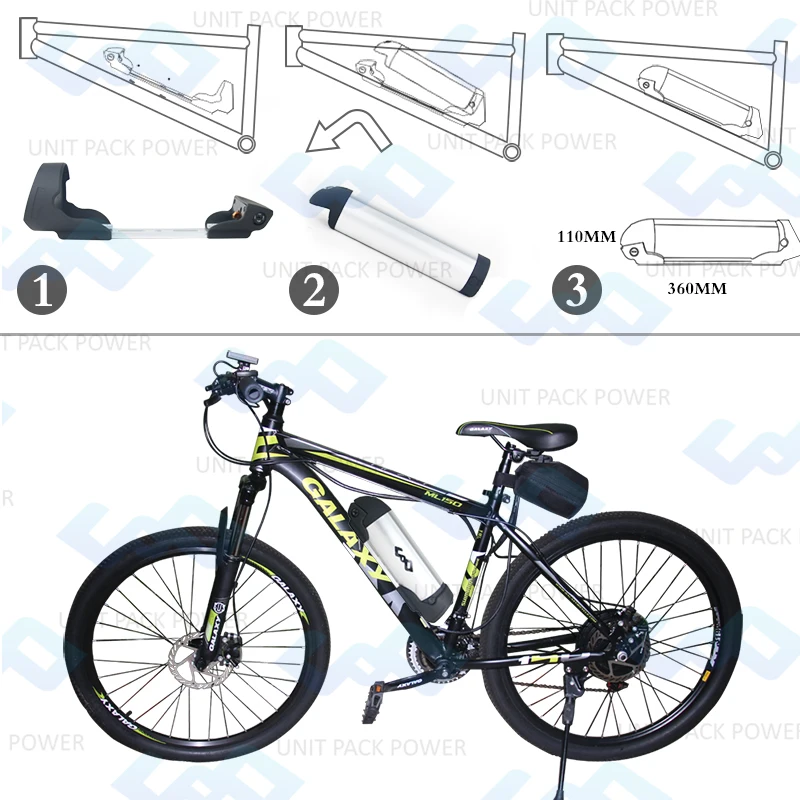 UPP brand New 48v 10ah water bottle li-ion battery with controller box and charger for electric bicycle