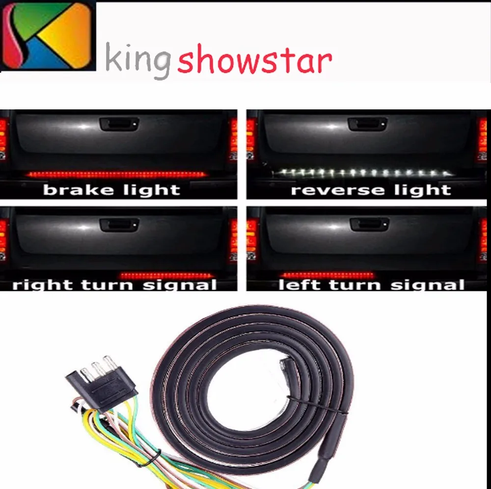 48"Trunk Tailgate Red White LED Strip Light Bar for Backup Brake Turn Signal Reverse Light for Trucks SUV