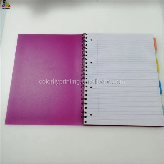 College Ruled Double Spiral Notebook Multi Subject Notebook 4 Subject