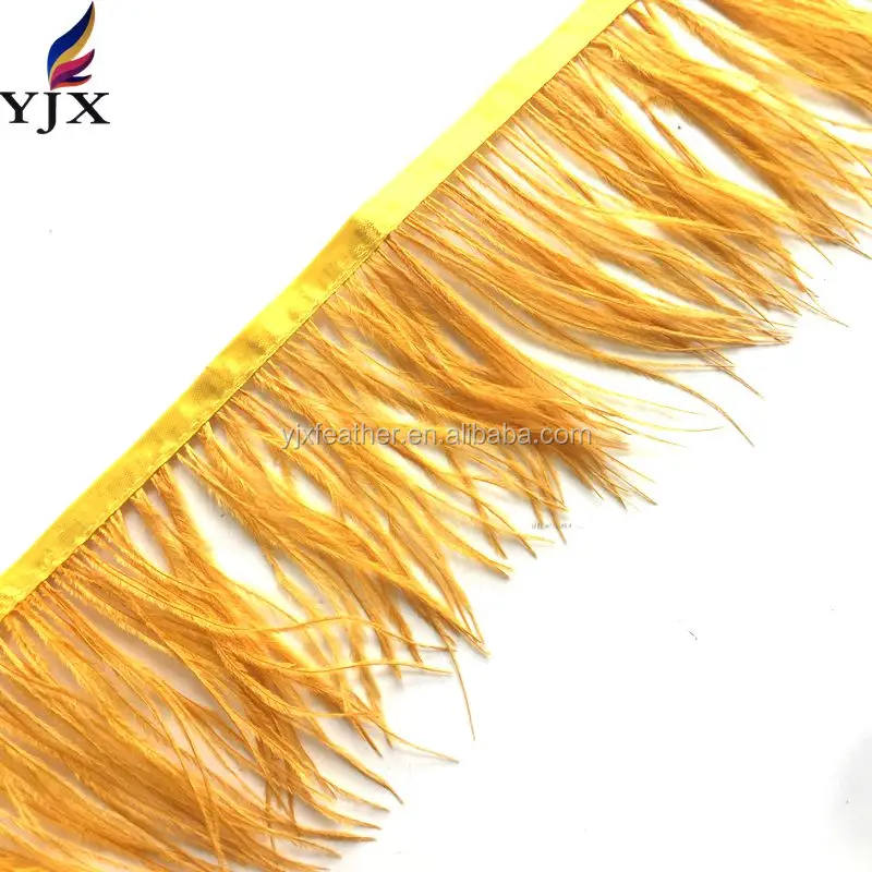 Top Quality 8-10cm Dyed Gold Colour Decorative Real Ostrich Feather ...