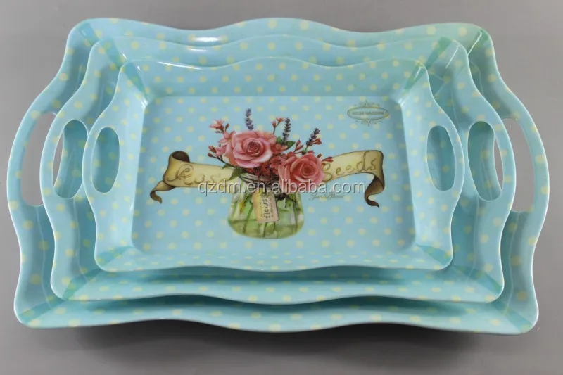 3pcs Melamine Serving tray set ,Food tray