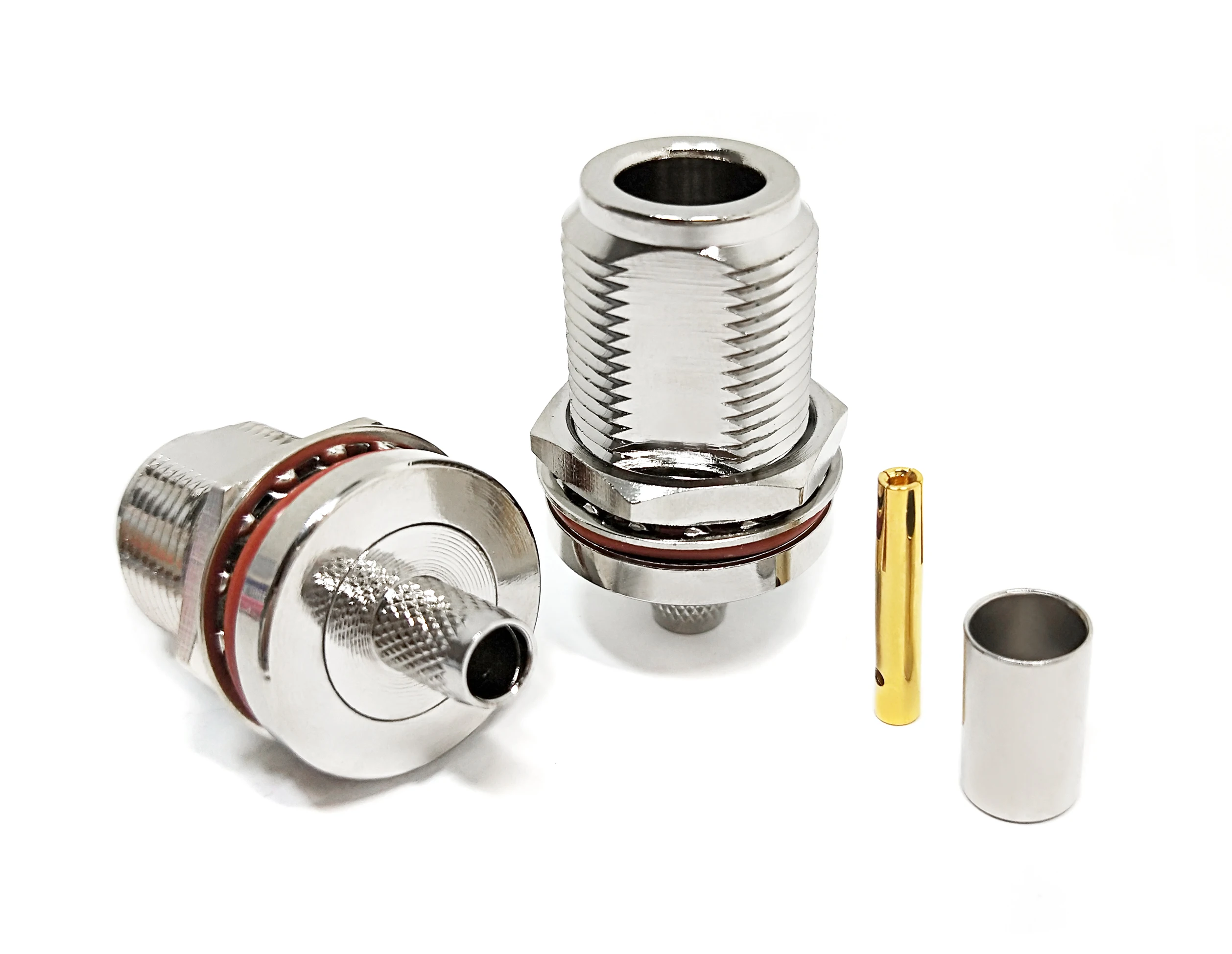 Rf Coaxial Cable Nj Connector N Type Jack Female Connector Bulkhead