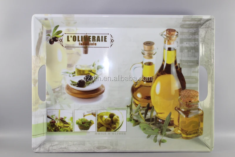 20"Melamine Tray With Handle , Homeware Tray