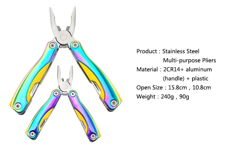 New Coloured Stainless Steel Multi-purpose Pliers