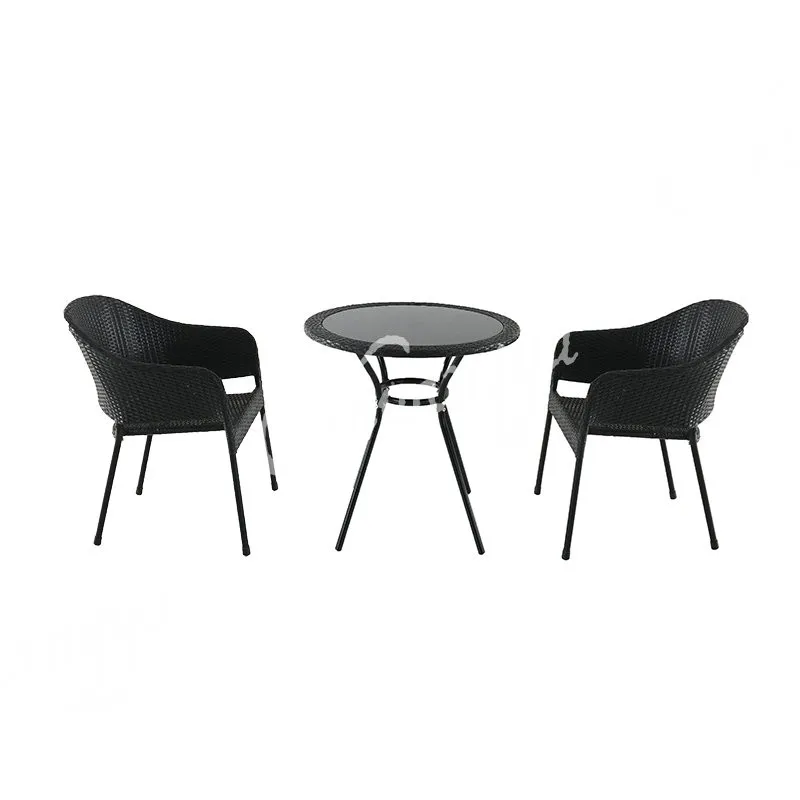 most popular outdoor desk with high back pe wick chair of rattan