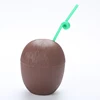 Factory direct sales Creative beach coconut water cup PP plastic cup flat water bottle joy