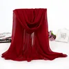 Customized Chiffon Solid Color Large 150*90CM branded shawl