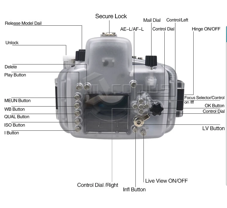 MCOPLUS 40m/130ft Underwater DSLR Waterproof Housing Camera Case Cover for Nikon DSLR D7100