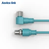 M12 connector 8Pin male female IP67 waterproof 8 pole industrial Ethernet molded cable