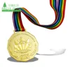 Golden supplier china custom brass stamped embossed logo world championships online fun game MVP 1st place medals