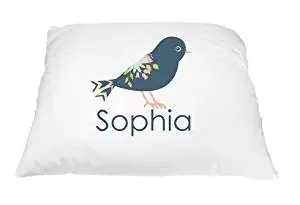 Personalized Kid's Royal Bird Pillowcase Microfiber Polyester 20 by 30 Inches, Bird Décor Pillow Cover, Nature Pillow, Bird Pillow Case, Nature Gift for Bird Lovers, Little Girl Bedroom Décor