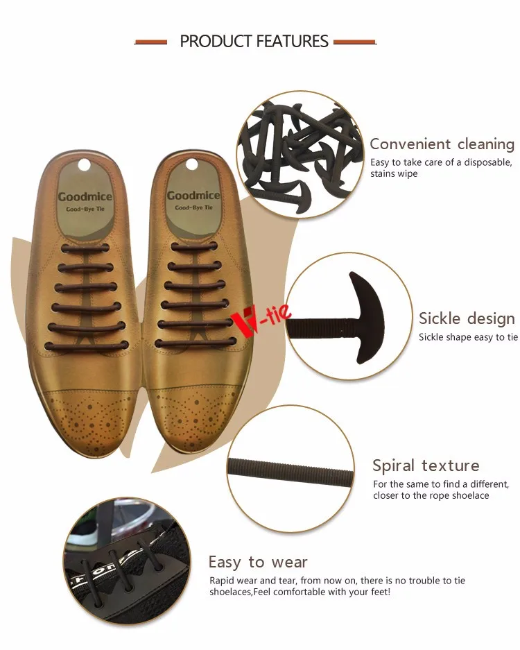 12pcs/set Elastic Shoelaces For Leather Shoes Rubber Shoe Laces